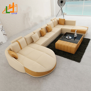 Juego de Sofás de Esquina de Cuero Genuino de Lujo con Reposacabezas, Muebles de Oficina y Hotel, Diseño de Salón <span class=keywords><strong>Canape</strong></span> y Relleno de Esponja - Product Image 2