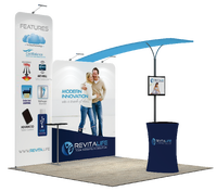 Stand d'exposition 6x6 en aluminium anodisé argenté, avec tissu tendu en polyester Kinnetted 270g et impression par sublimation, vente en gros Chine