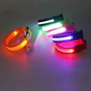 Einstellbares LED-Nylon-Armband USB-wiederauf lad bares blinkendes LED-Armband zum Laufen in der Nacht