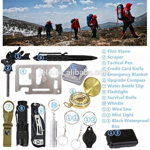Kits d'équipement d'urgence professionnels de haute qualité, accessoires de Camping populaires, Kit tactique <span class=keywords><strong>SOS</strong></span> 13 en 1-Kit de survie en plein air - Product Image 2