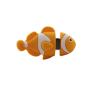 Classique dessin animé animal clé caractère usb lecteur flash clown poisson 4 gb 8 gb