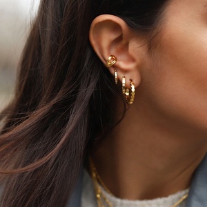 Gemnel Latest Design 18K Gold Plated No Piercing <strong>Infinity</strong> <strong>Earrings</strong> Wholesale Ear Cuff Men - Product Image 2
