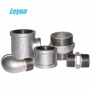 Leyon FM UL caliente sumergido unión galvanizada DIN estándar maleable <span class=keywords><strong>hierro</strong></span> 90 grados codo accesorio <span class=keywords><strong>de</strong></span> tubería - Product Image 2