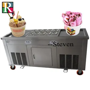 2024 heißer Verkauf Double Pan Fried Ice Cream Machine / Frozen Yogurt Machine Preise