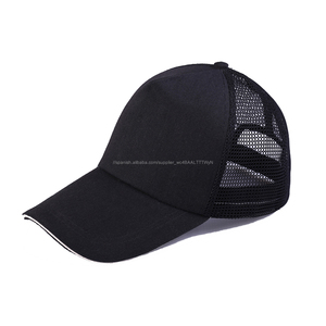 Promotional caps and hats trucker mesh cheap and high quality sandwich brim summer hat baseball cap - Product Image 4
