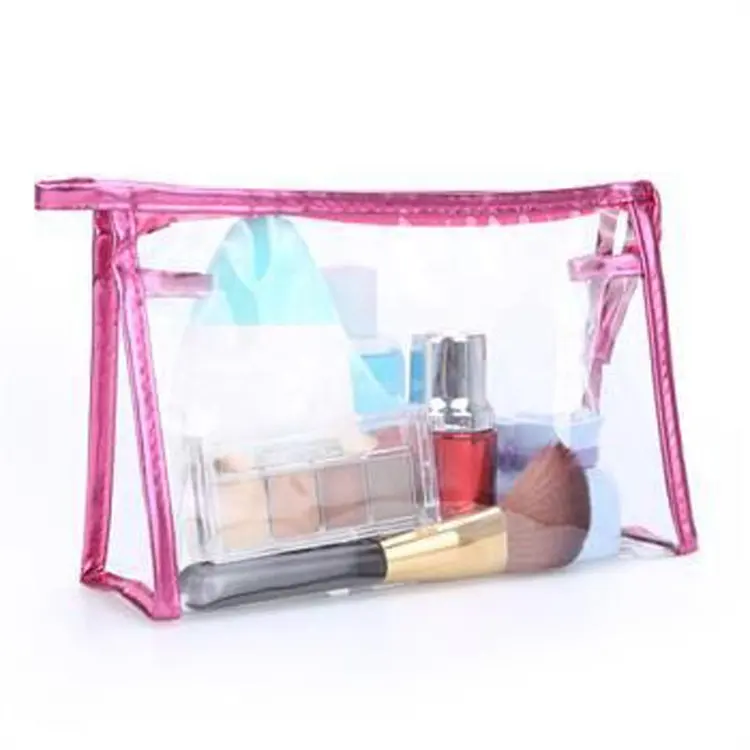 Small Clear Cosmetic Bag PVC Personalized Transparent pouch zipper bag portable cosmetics makeup bag for promotion