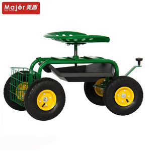 Tracteur à quatre roues Scoot Chariot de jardin roulant Siège <span class=keywords><strong>sur</strong></span> roues avec plateau à outils et selle pivotante TC4501C - Product Image 2