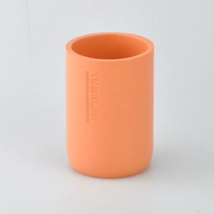 Diseña tu propia Copa de poliresina cilíndrica redonda naranja - Product Image 1