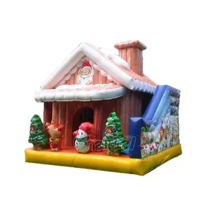 Natal Santa Melompat Castle/Natal Inflatable Bounce House/Inflatable Bouncer Puri Moonwalk