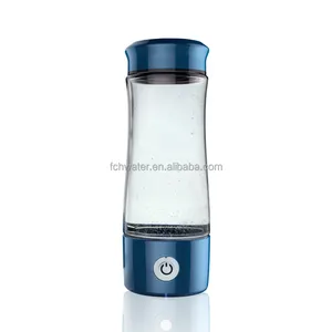 Transparent glass anti aging colorful light hydrogen water bottle machine hydrogen-rich water ionizer