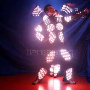 Pixels LED Tron trajes de dança, trajes Sem Fio controlada LED Full color