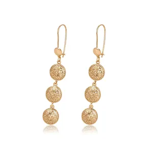 Xuping-pendientes colgantes con forma de bola para mujer, aretes, color dorado, 18k, diseño novedoso, 96820