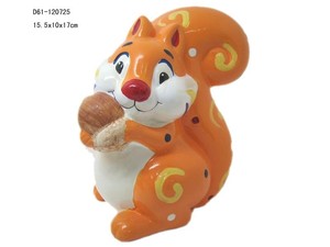 Tirelire en céramique en forme d'écureuil avec clé - Product Image 3