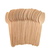 Löffel individuell bedruckte Holz solide billige Tee Einweg umwelt freundliche Holz löffel kleiner runder Löffel