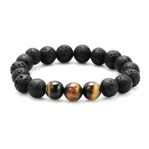 Pulsera de piedras volcánicas naturales de 9 mm - Product Image 2