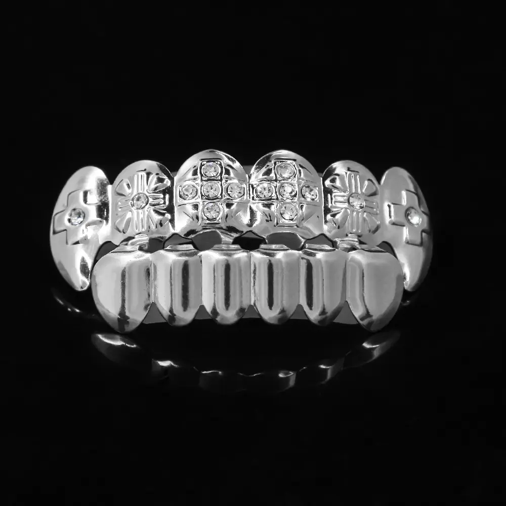 Queena Dental Grillsジュエリーヒップホップ歯Grillzインレイラインストーン歯グリル