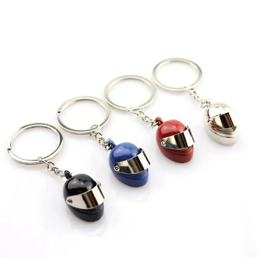 Mini Motorcycle Helmet Keychain Funny Key Ring Men's Gift Moto Accessories Collect