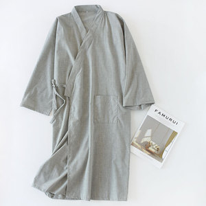 Ropa de Dormir de Algodón Cómoda al por Mayor para <span class=keywords><strong>Hombre</strong></span>, <span class=keywords><strong>Bata</strong></span> Kimono Suave, <span class=keywords><strong>Bata</strong></span> Estilo Kimono Japonés para <span class=keywords><strong>Hombre</strong></span> - Product Image 4