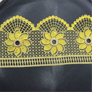 Ribete de Encaje de Poliéster con <span class=keywords><strong>Bordado</strong></span> Computarizado y <span class=keywords><strong>Crochet</strong></span> de Nuevo Diseño - Product Image 5