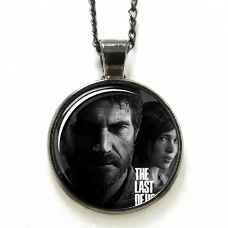 Kalung Joel dan Ellie foto kalung Cabochon terakhir dari kami hadiah gamer kaca Punk seng logam campuran kalung jimat uniseks 50mm