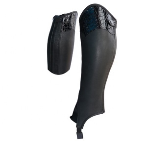 Polainas de Cuero Estilo Croco para Montar a Caballo, Equipo Ecuestre - Product Image 1
