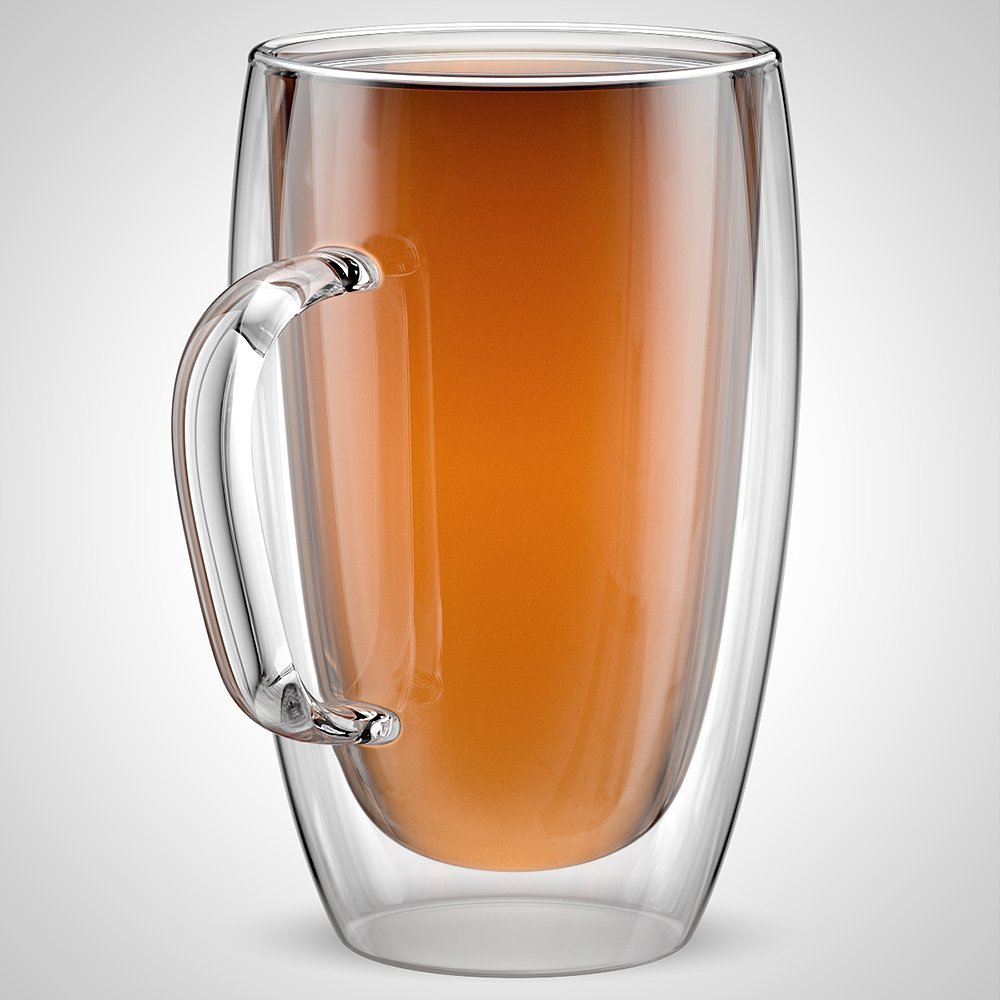 Large Capacity 500 ml 16 oz capacity Excellent Tea Mug Coffee  Double Glass Mug