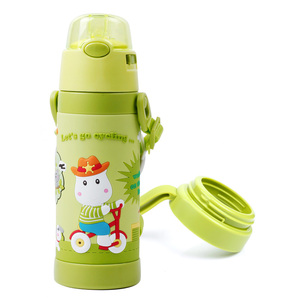 Pinkah 3D bande dessinée manches bébé flacon en acier inoxydable enfants <span class=keywords><strong>thermos</strong></span> pour enfants avec de la paille et sangle - Product Image 2
