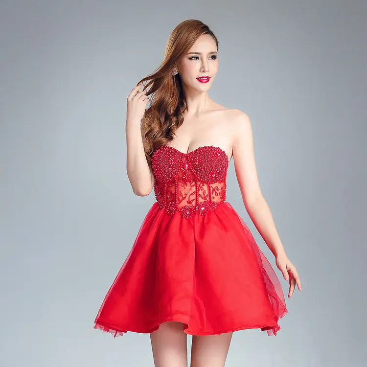 sexy red silk maxi beaded mermaid prom wedding dress