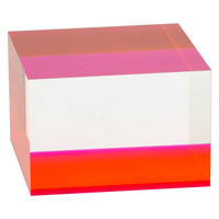 Bloc acrylique rose néon solide, bloc acrylique rose transparent