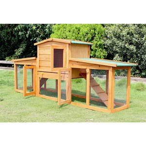 GMTPET OEM gabbia di coniglio in legno di lusso con rete metallica batteria agricoltura Design ecologico scatola di imballaggio - Product Image 1