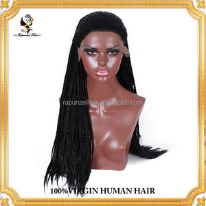 Perruques synthétiques QD Rapunzel Lace Front, cheveux à tresser, dentelle transparente, densité 250%, résistantes à la chaleur, petite taille, vente en gros - Product Image 3