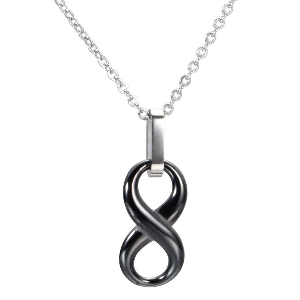 Fashion Lucky Ceramic Infinity Necklaces Pendant Women Black White Innocuous Ceramic Necklace Jewelry