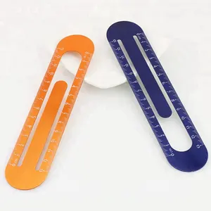 Многофункциональная прямая синяя оранжевая металлическая Алюминиевая линейка для студентов