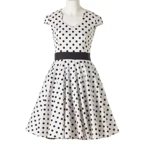 Клуб Roupas Feminina Ретро стиль, Uk, девушки 50-х годов стиле черного и белого цвета в горошек женская одежда