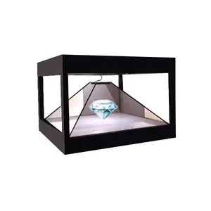 Affichage 3D 270 degrés 21.5 pouces Affichage <span class=keywords><strong>hologramme</strong></span> en forme de <span class=keywords><strong>pyramide</strong></span> Boîte d'affichage LCD transparente - Product Image 1