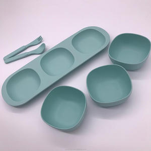 Juego de Vajilla de Fibra de Bambú para Niños, Estilo Coreano, Plato Divisor de Comida con Tres Compartimentos para Ensalada, Gran Venta - Product Image 2