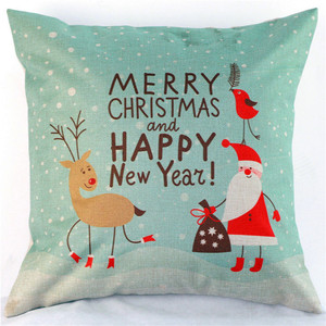 45*45 Linen bông trang trí nội thất thấp moq sofa ném gối tùy chỉnh thiết kế giá rẻ vuông giáng sinh gối trường hợp cho bán buôn - Product Image 1