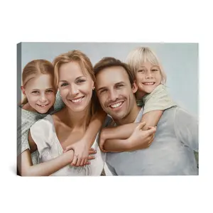 Museum quality handmade custom family portrait oil painting from photo