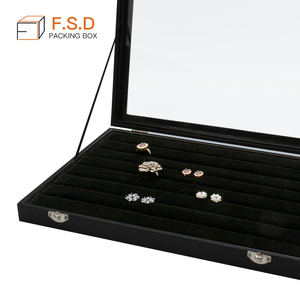 FSD رخيصة الثمن فتحة عرض حلقة قلادة علبة الأزياء بو الجلود عرض مجوهرات المواد - Product Image 4