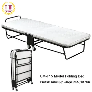 Cot Size Folding Rollaway Guest Bed With Memory Foam Mattress