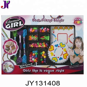 Creat-<span class=keywords><strong>accesorios</strong></span> de moda trenzados y cuentas para niña, cuentas de joyería de plástico DIY, Kits de fabricación de pulseras para niña - Product Image 5