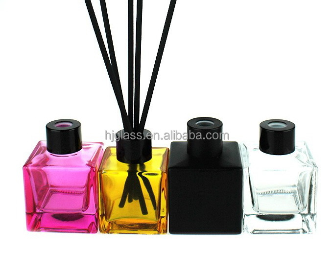 Цветная квадратная стеклянная бутылка-диффузор 200 мл