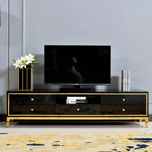 <strong>Black</strong> Tv Stand Modern Living Room 6 Drawers Furniture Unit Contemporary Home Furniture Tv <strong>Cabinet</strong> - Product Image 2