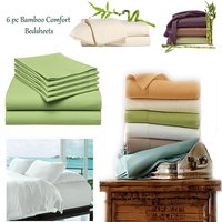 Parure de lit 40% bambou 60% coton, couleur unie, sans taies d'oreiller