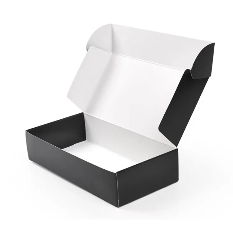 Großhandel schwarze Box Muster aus Wellpappe für Kosmetikmuster Versandboxen individuell mit Logo bedruckte Verpackungsbox für Schönheitsprodukt