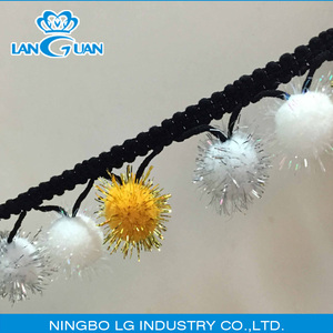 Bán buôn bông trắng Bóng Ren TRIM Pom Pom rìa - Product Image 3