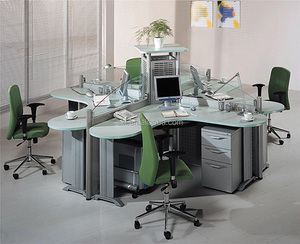Meubles pakistanais bon marché Lahore Poste de travail de séparation de bureau rond (SZ-WST641) - Product Image 5