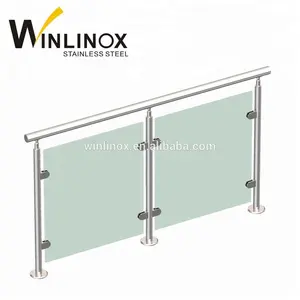 Inox raccordi sistema ringhiera balaustra di vetro frameless