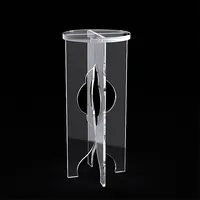 Clear Acrylic Round Carved Table Pedestal
