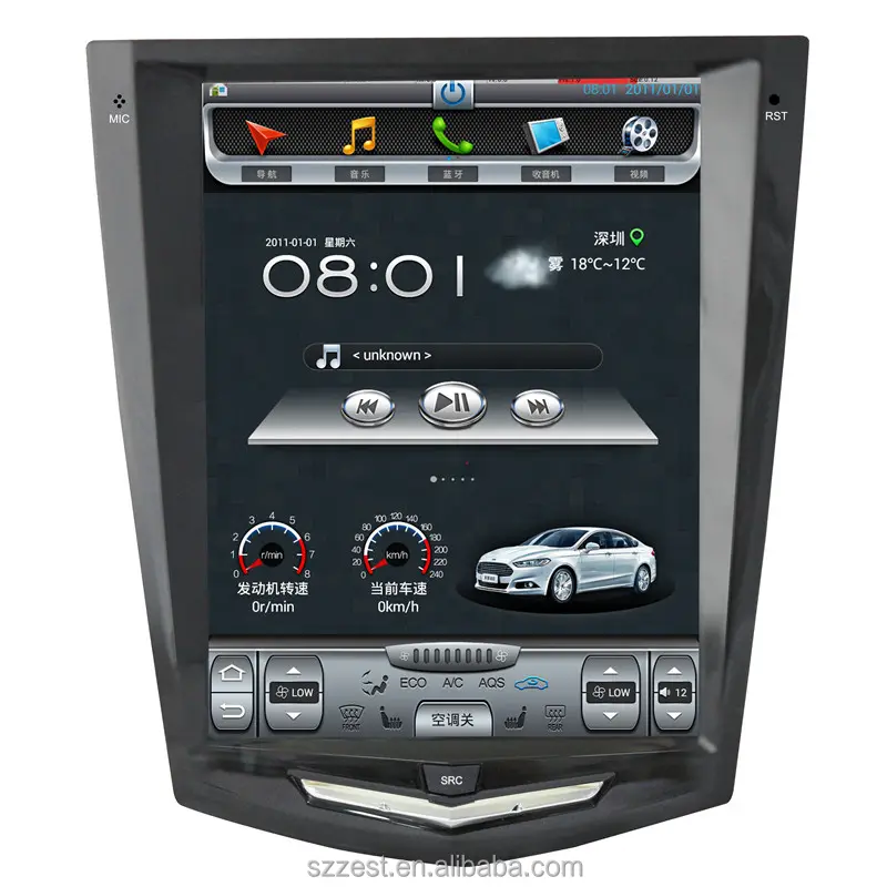 Zestech 10.4 "Vertikale Riesige Screen Android Auto DVD GPS Navigation <span class=keywords><strong>Radio</strong></span> Player für Cadillac SRX ATS ATS-L XTS CTS 2013-2017